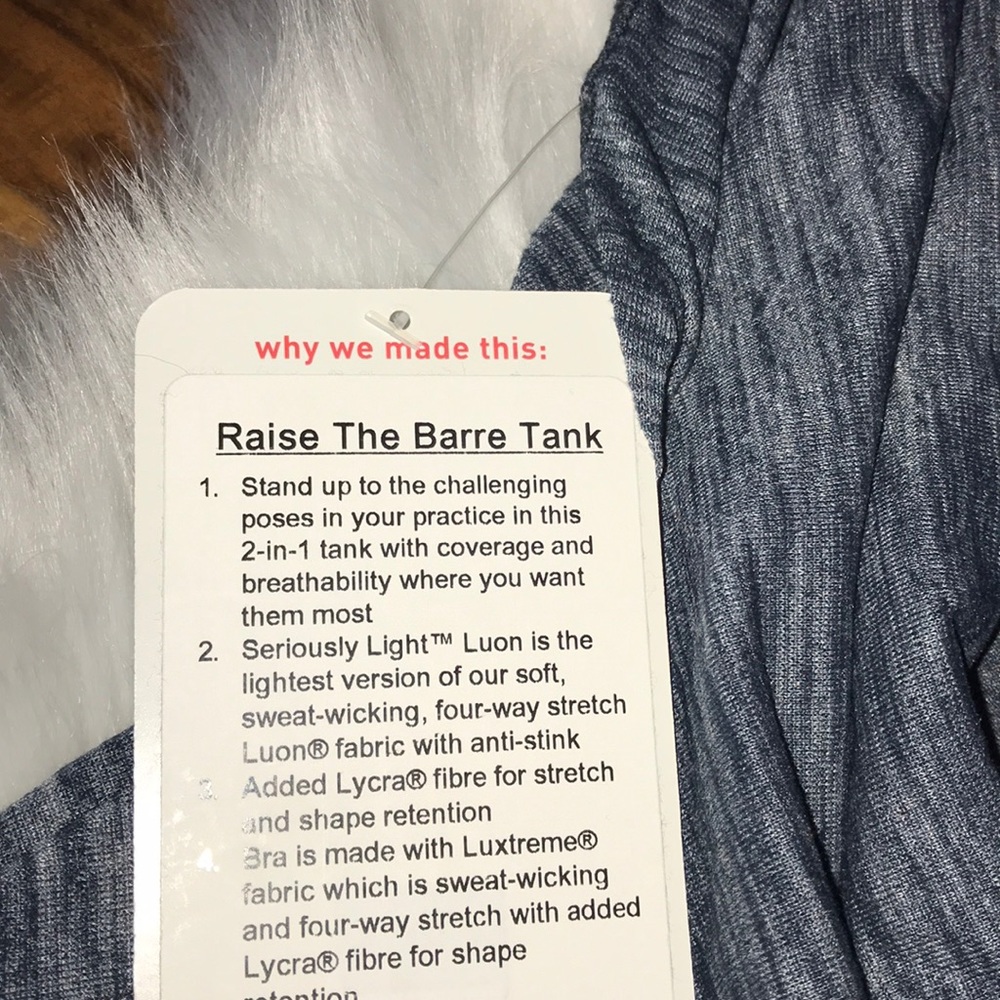 Lululemon raise the barre tank HNUT navy 12 NWT - Picture 4 of 6